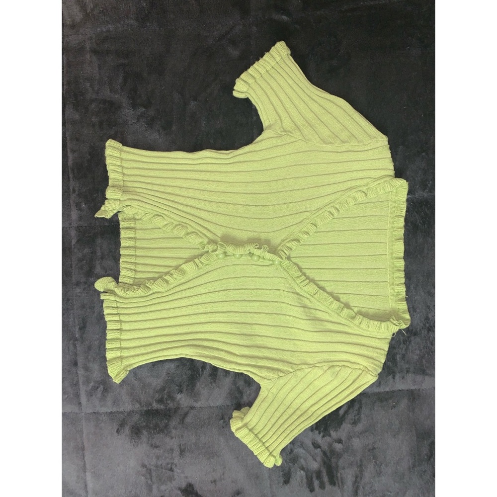 Lime green crop ruffled crop top